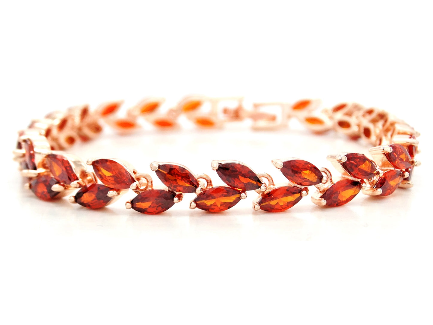 Red marquise rose gold bracelet MAIN