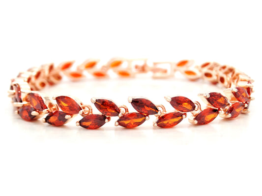 Red marquise rose gold bracelet MAIN