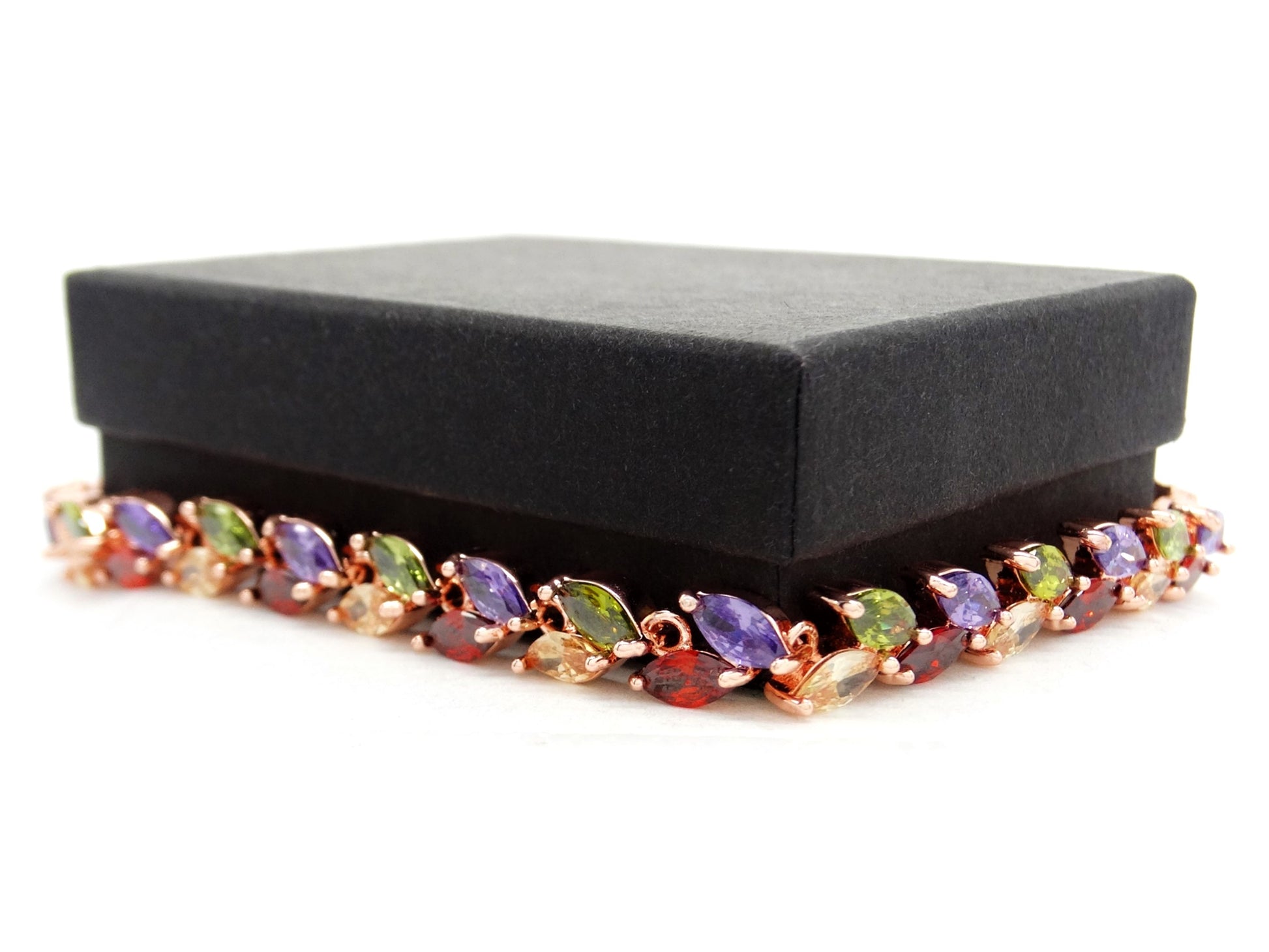 Different colored marquise rose gold bracelet GIFT BOX