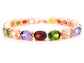 Rose gold different colored oval gems bracelet MAIN