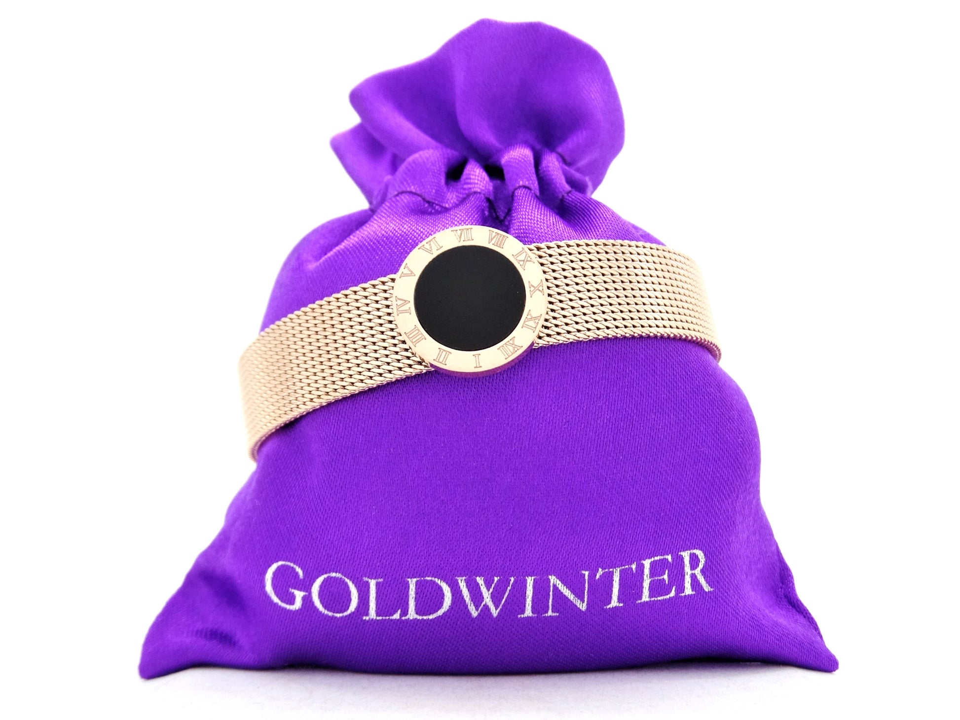 Rose gold black moonstone belt bracelet GIFT BAG