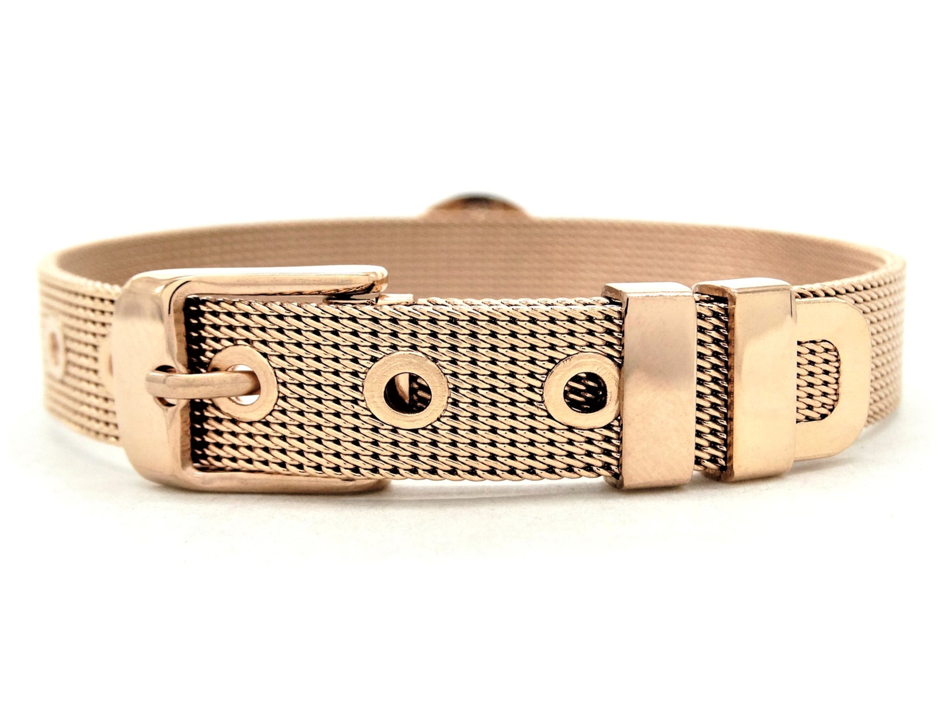 Rose gold black moonstone belt bracelet BACK