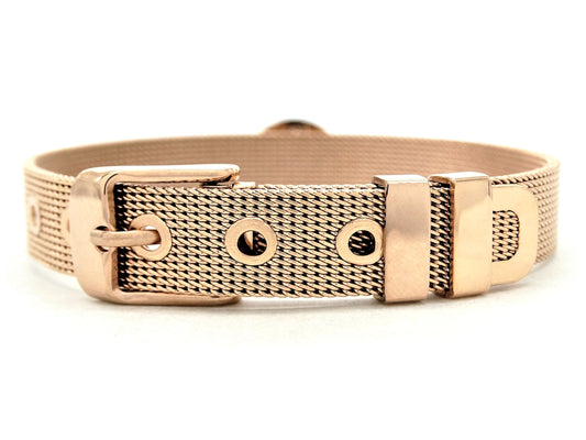 Rose gold black moonstone belt bracelet BACK