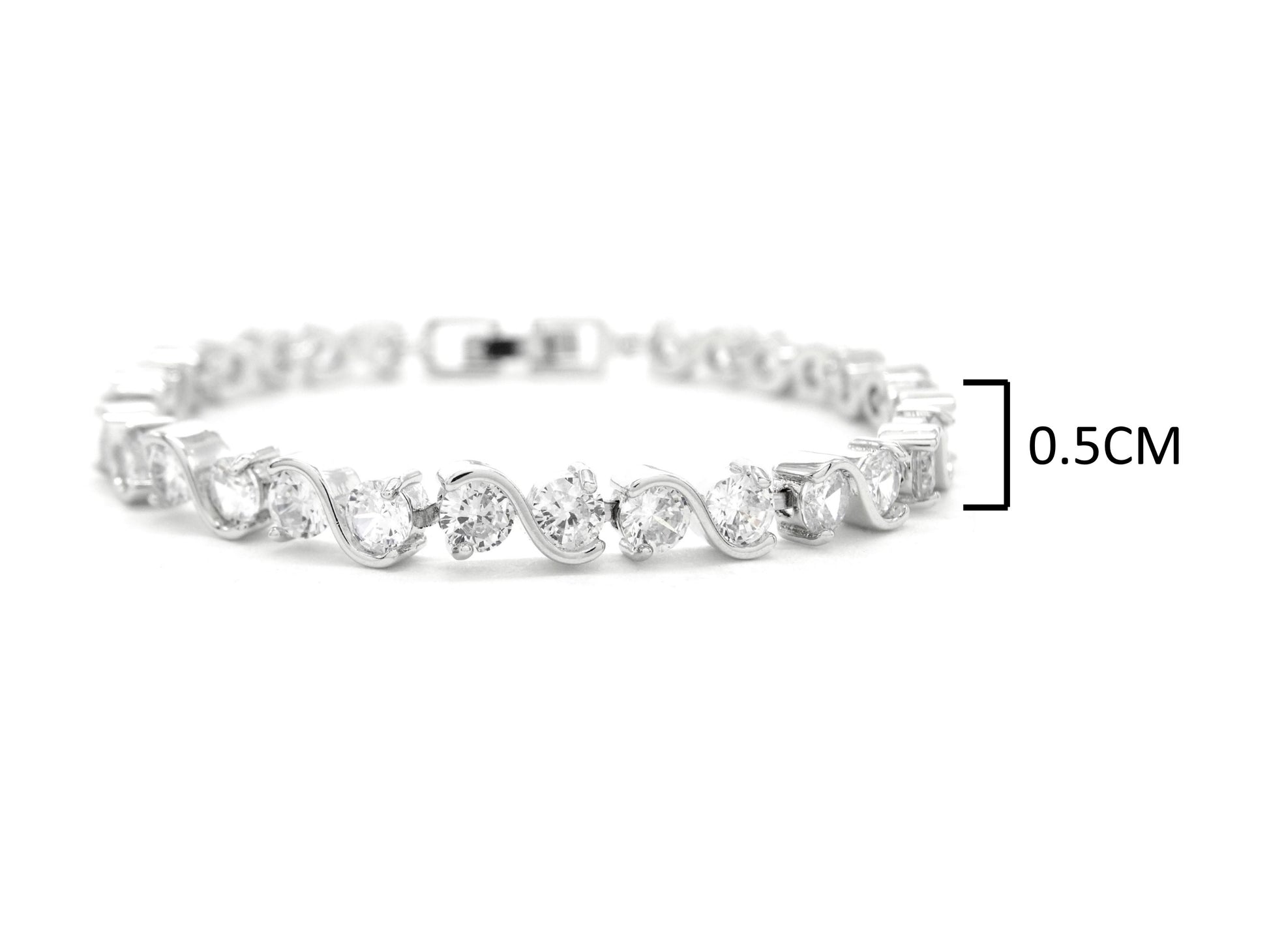 White gold gems bracelet MEASUREMENT