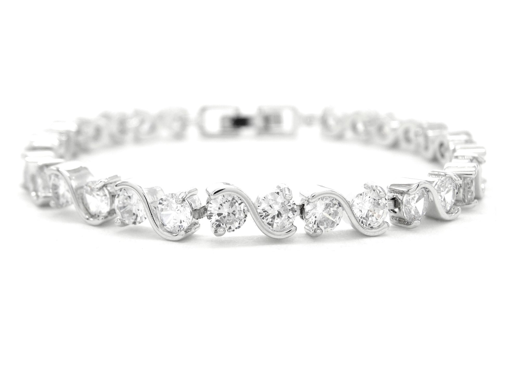 White gold gems bracelet MAIN