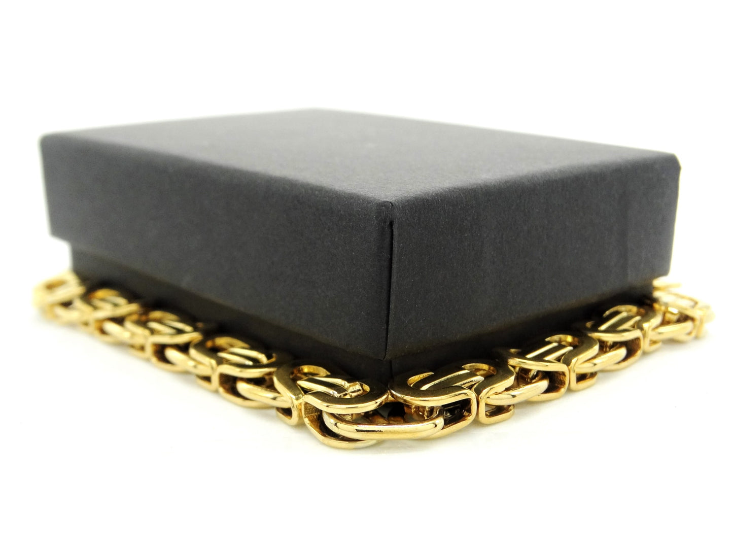 Yellow gold chunky fancy chain bracelet GIFT BOX
