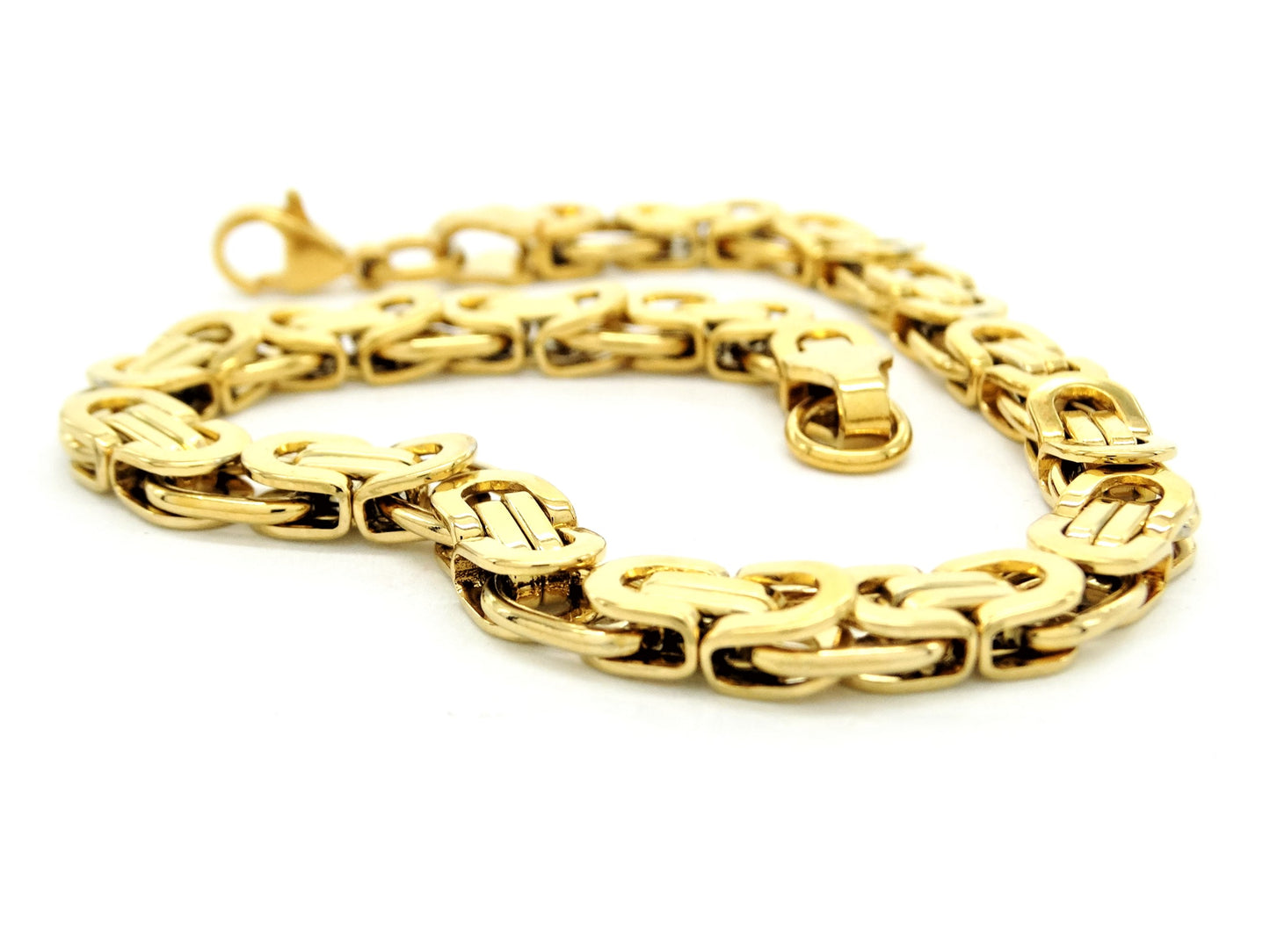 Yellow gold chunky fancy chain bracelet DISPLAY