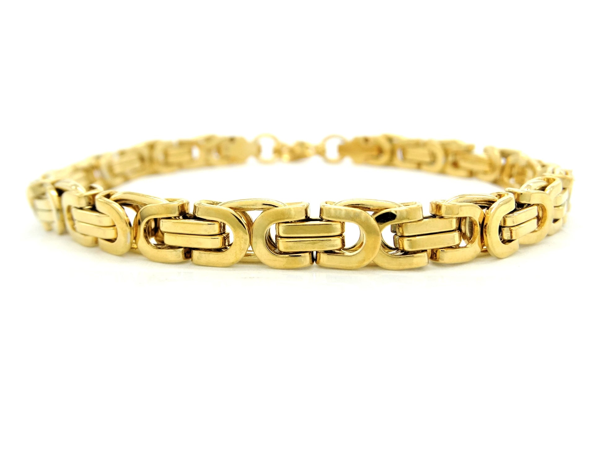 Yellow gold chunky fancy chain bracelet MAIN