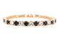 Black and white gems rose gold tennis bracelet MAIN