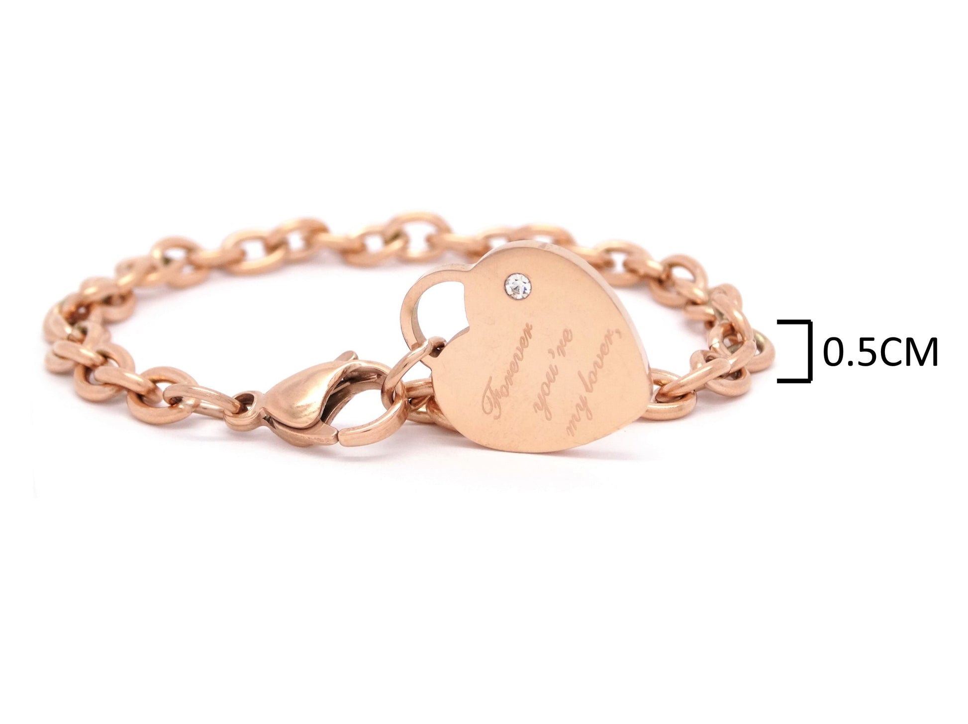 Rose gold forever you're my lover bracelet MEASUREMENT