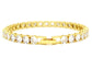 Yellow gold round white tennis bracelet BACK