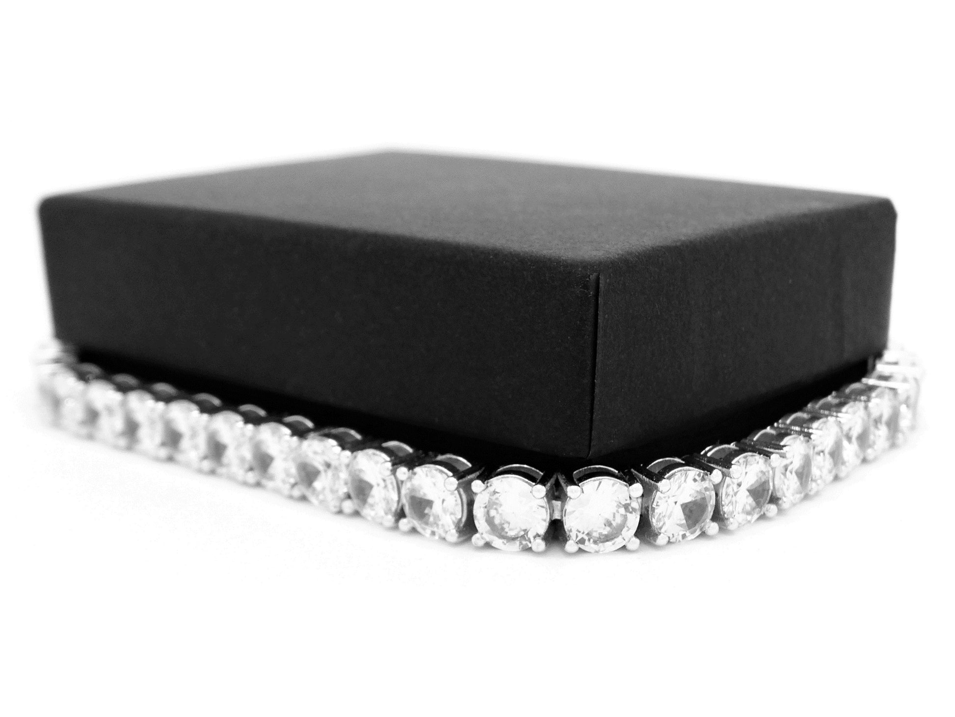 White gold round white tennis bracelet GIFT BOX