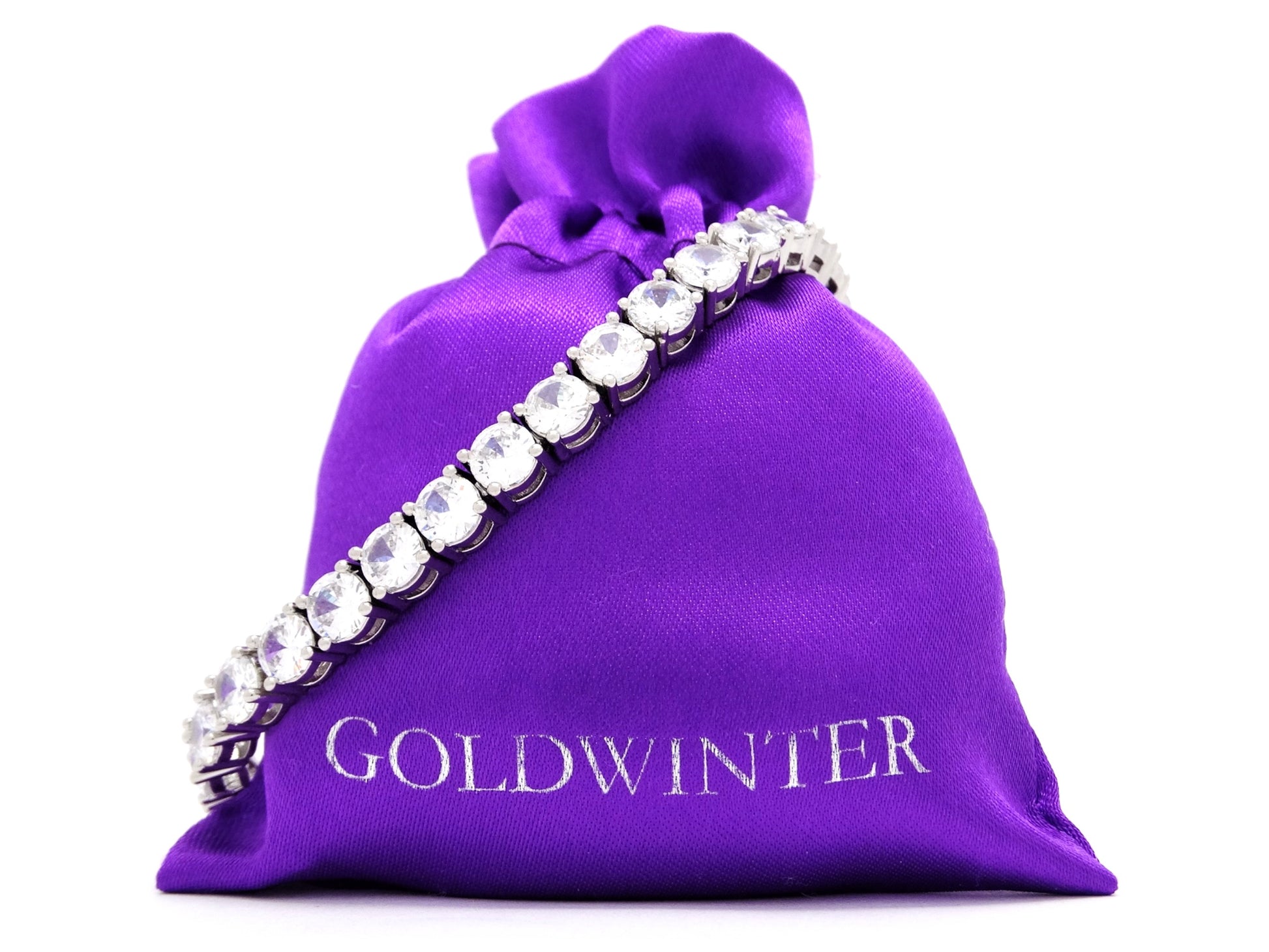White gold round white tennis bracelet GIFT BAG