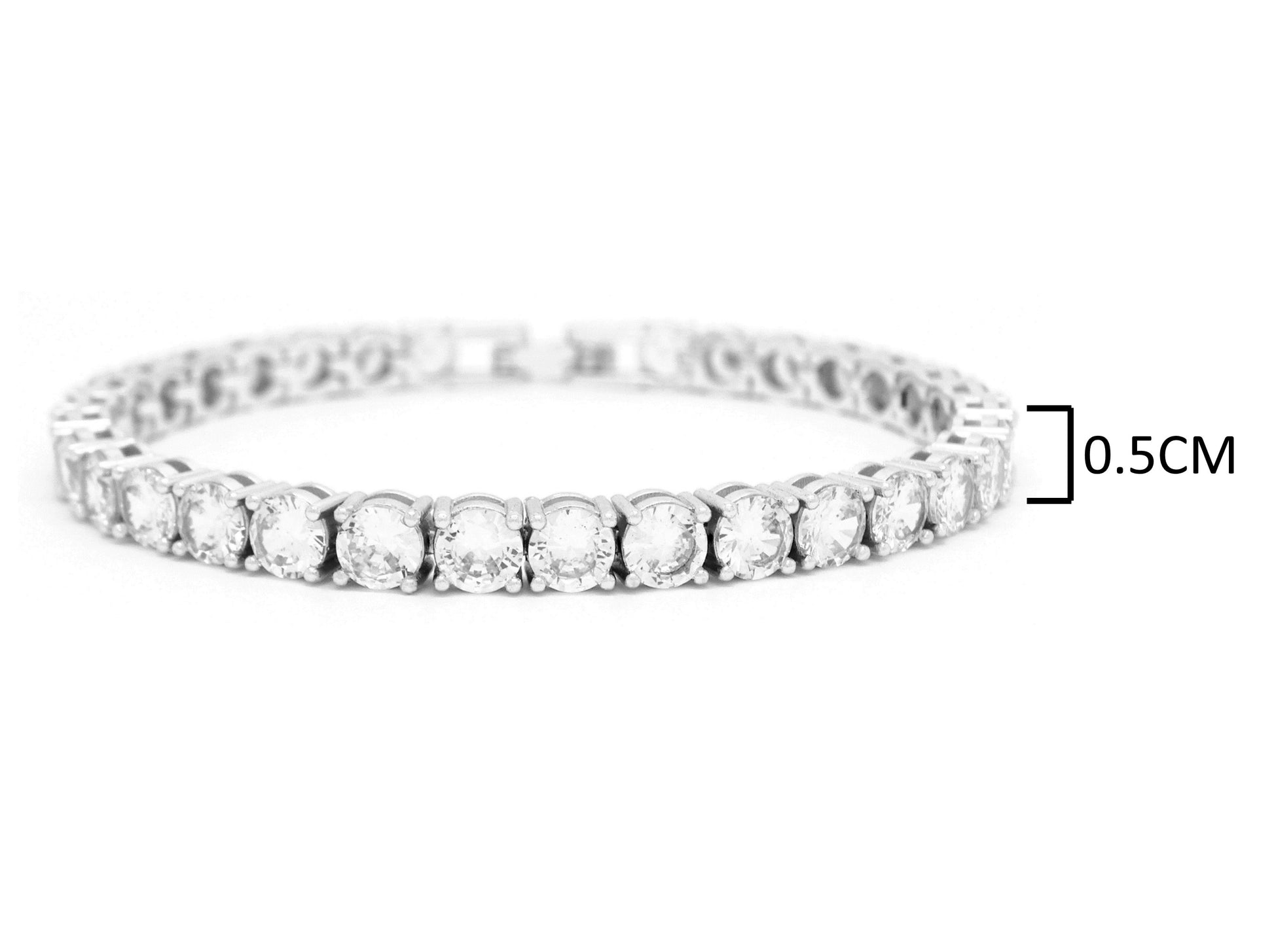 White gold round white tennis bracelet MEASUREMENT