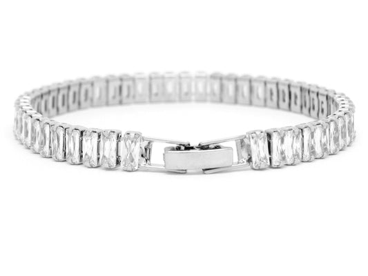 White baguette tennis bracelet BACK