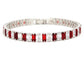 Red and white baguette tennis bracelet MAIN