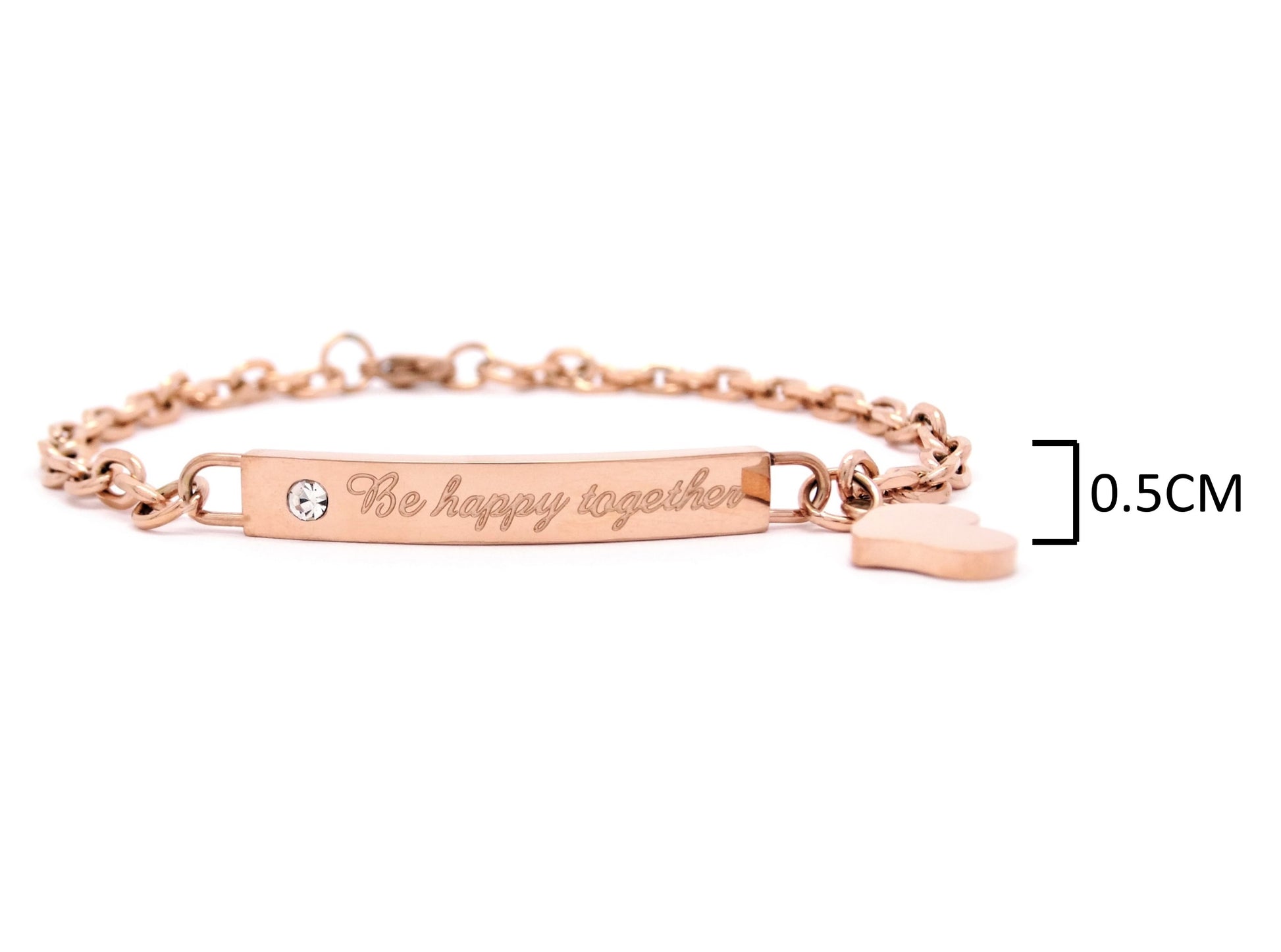 Be happy together engraved rose gold bracelet MEASUREMENT