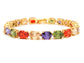 Yellow gold different colored oval gems bracelet MAIN
