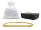 Thin gold double curb link chain bracelet GIFT BAG AND BOX