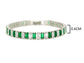 Green and white baguette tennis bracelet MEASUREMENT