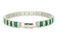 Green and white baguette tennis bracelet BACK