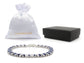 Blue and white baguette tennis bracelet GIFT BAG AND BOX
