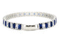 Blue and white baguette tennis bracelet BACK
