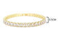 Yellow gold princess white tennis bracelet MEASUREMENT