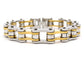 Stainless steel with gold inner links bike chain bracelet MAIN