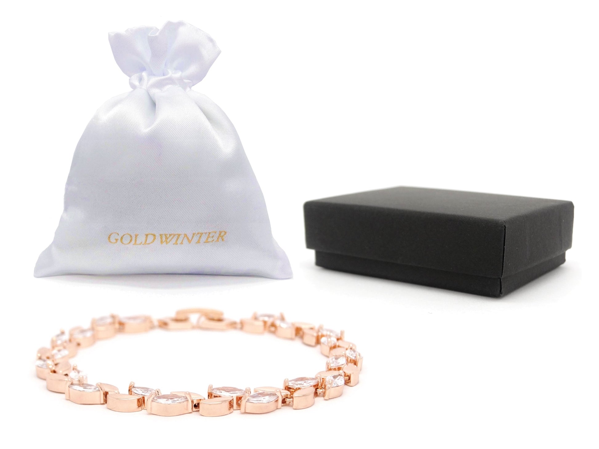 Marquise AAA white gems rose gold bracelet GIFT BAG