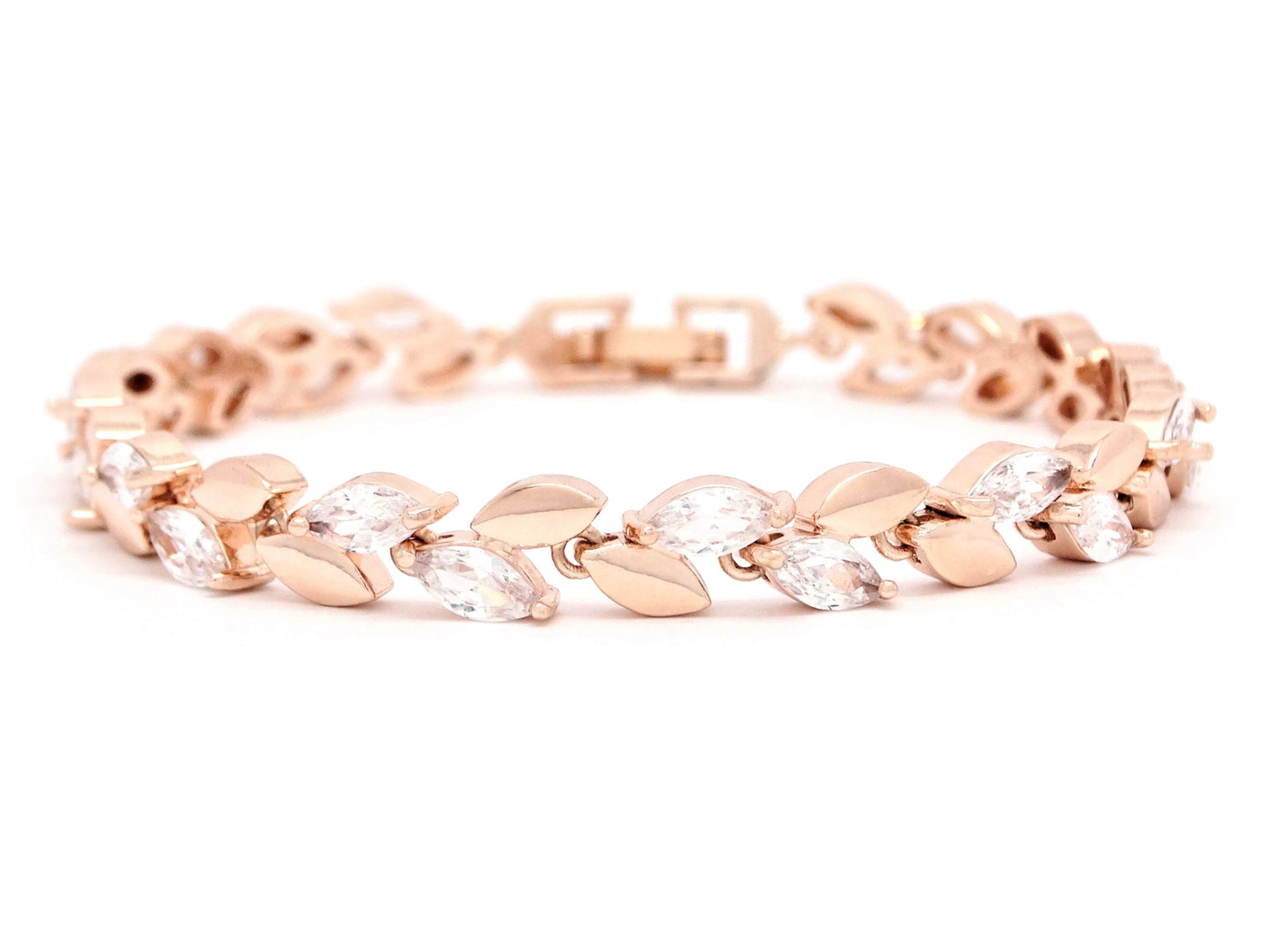 Marquise AAA white gems rose gold bracelet MAIN