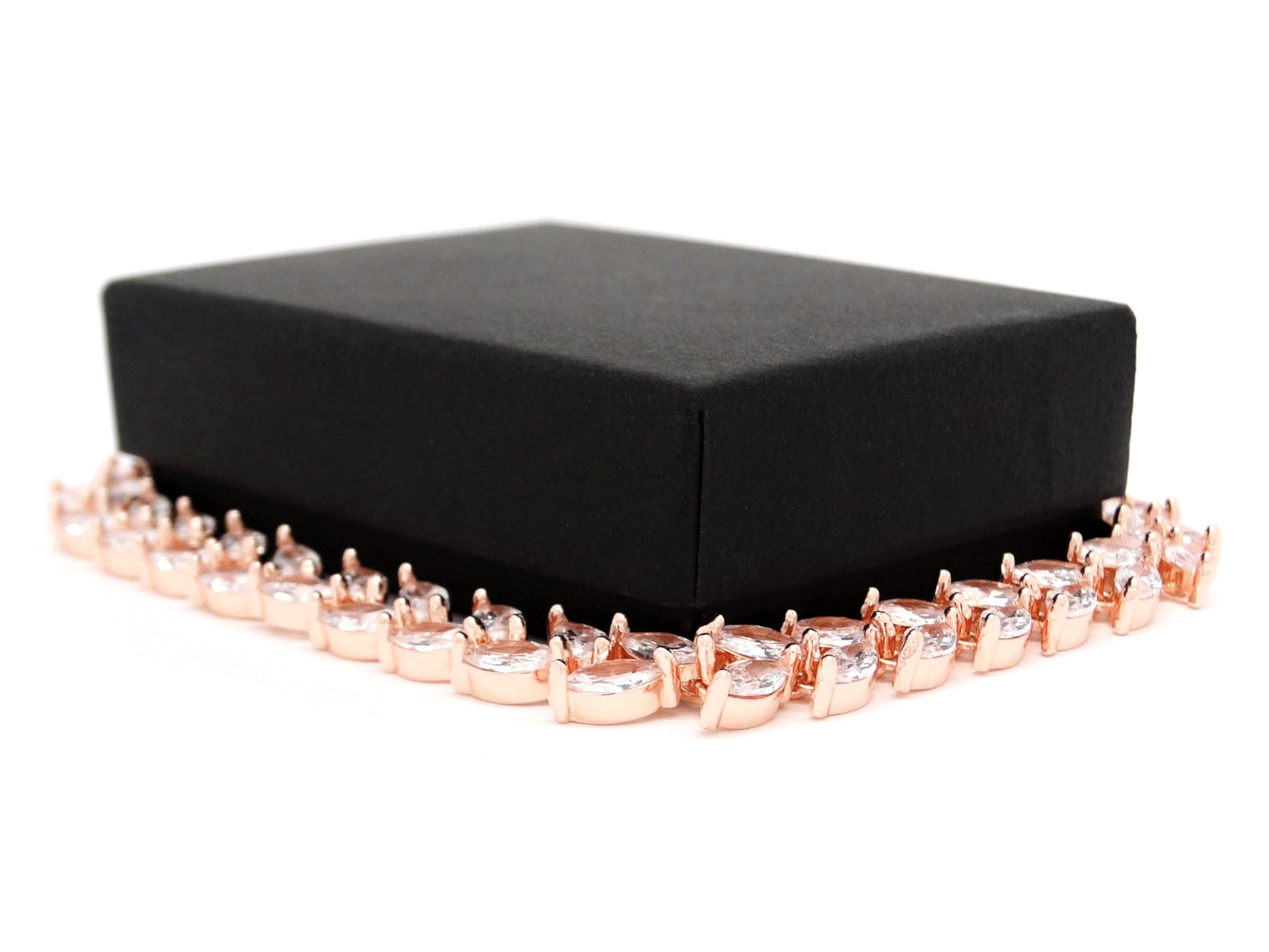 White marquise rose gold bracelet GIFT BOX