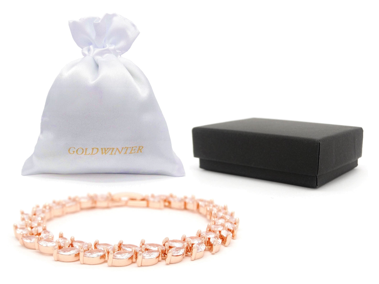 White marquise rose gold bracelet GIFT BAG