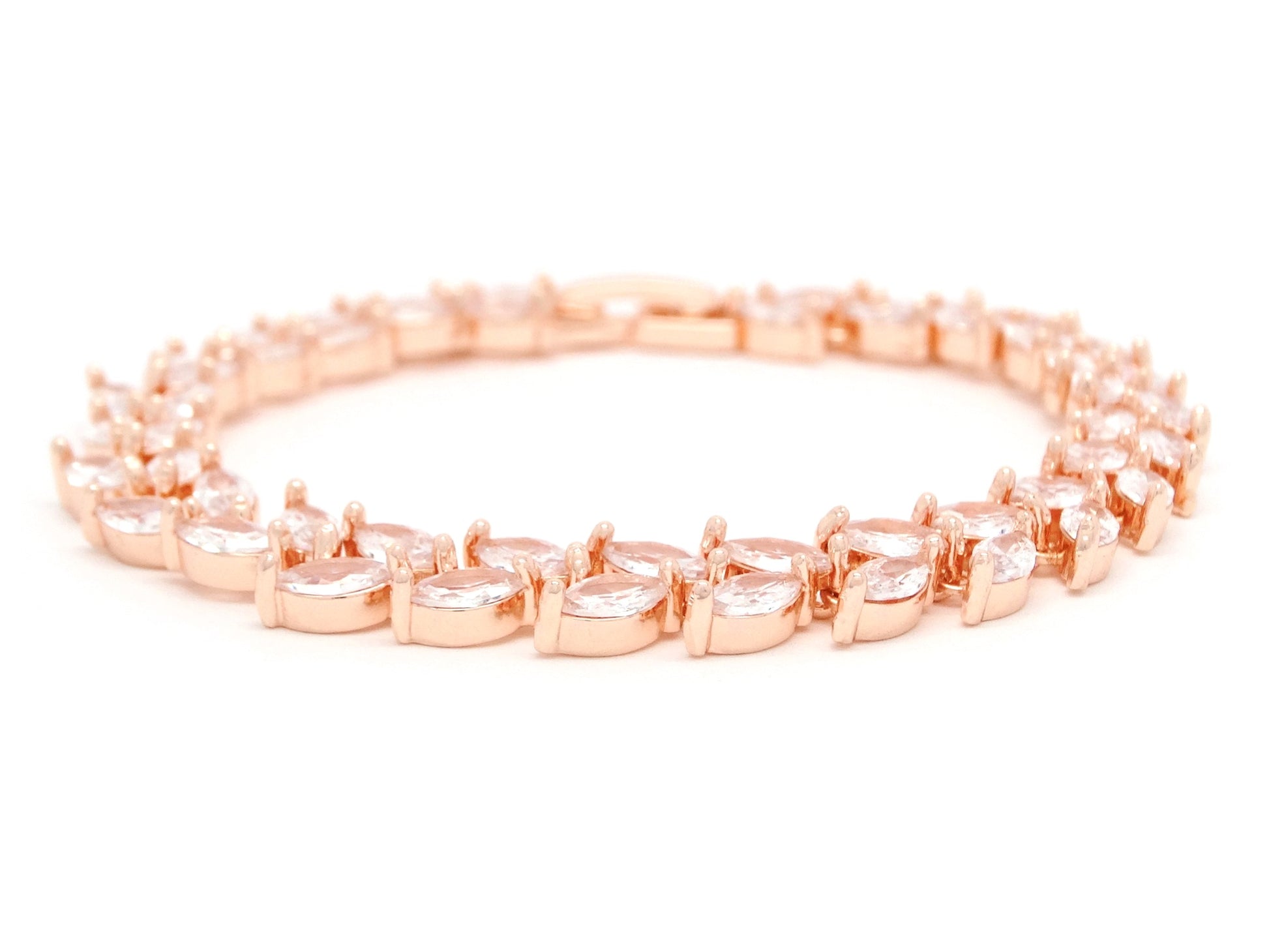White marquise rose gold bracelet DISPLAY