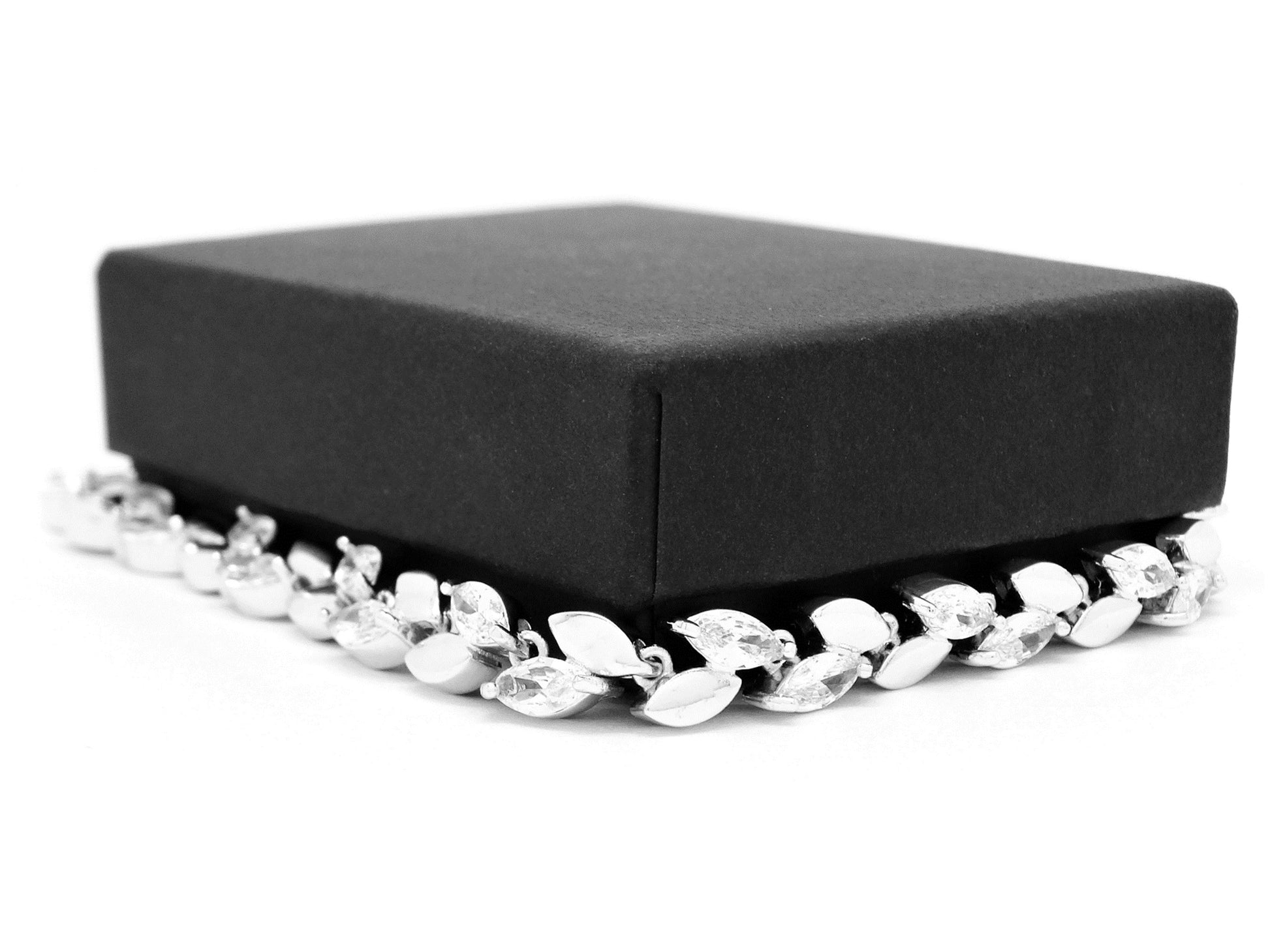 Marquise AAA White Gems White Gold Bracelet GIFT BOX