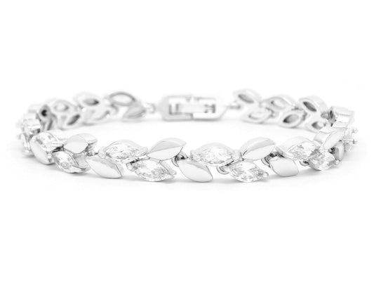 Marquise AAA White Gems White Gold Bracelet MAIN