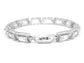 White Gold 14 Baguette Gems Tennis Bracelet BACK
