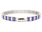 Purple And White Baguette Tennis Bracelet BACK