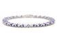 Purple And White Baguette Tennis Bracelet DISPLAY