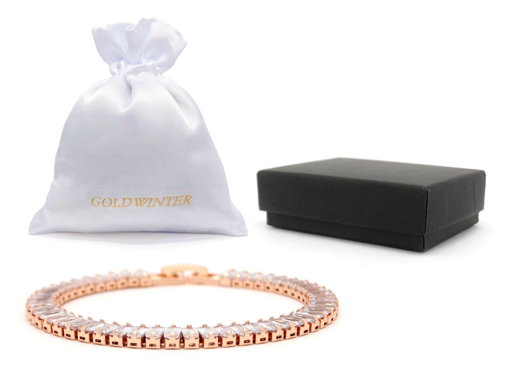 Rose Gold Baguette Tennis Bracelet GIFT BAG