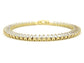 Yellow Gold Baguette Tennis Bracelet SIDE