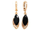 Rose gold black moonstone marquise earrings MAIN