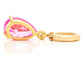 Pink raindrop yellow gold earrings BACK