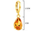 Citrine raindrop gold earrings MEASUREMENT