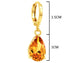 Citrine raindrop gold earrings MEASUREMENT