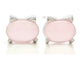 Sterling silver pink moonstone cat earrings MAIN