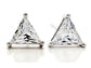 Clear trillion silver stud earrings