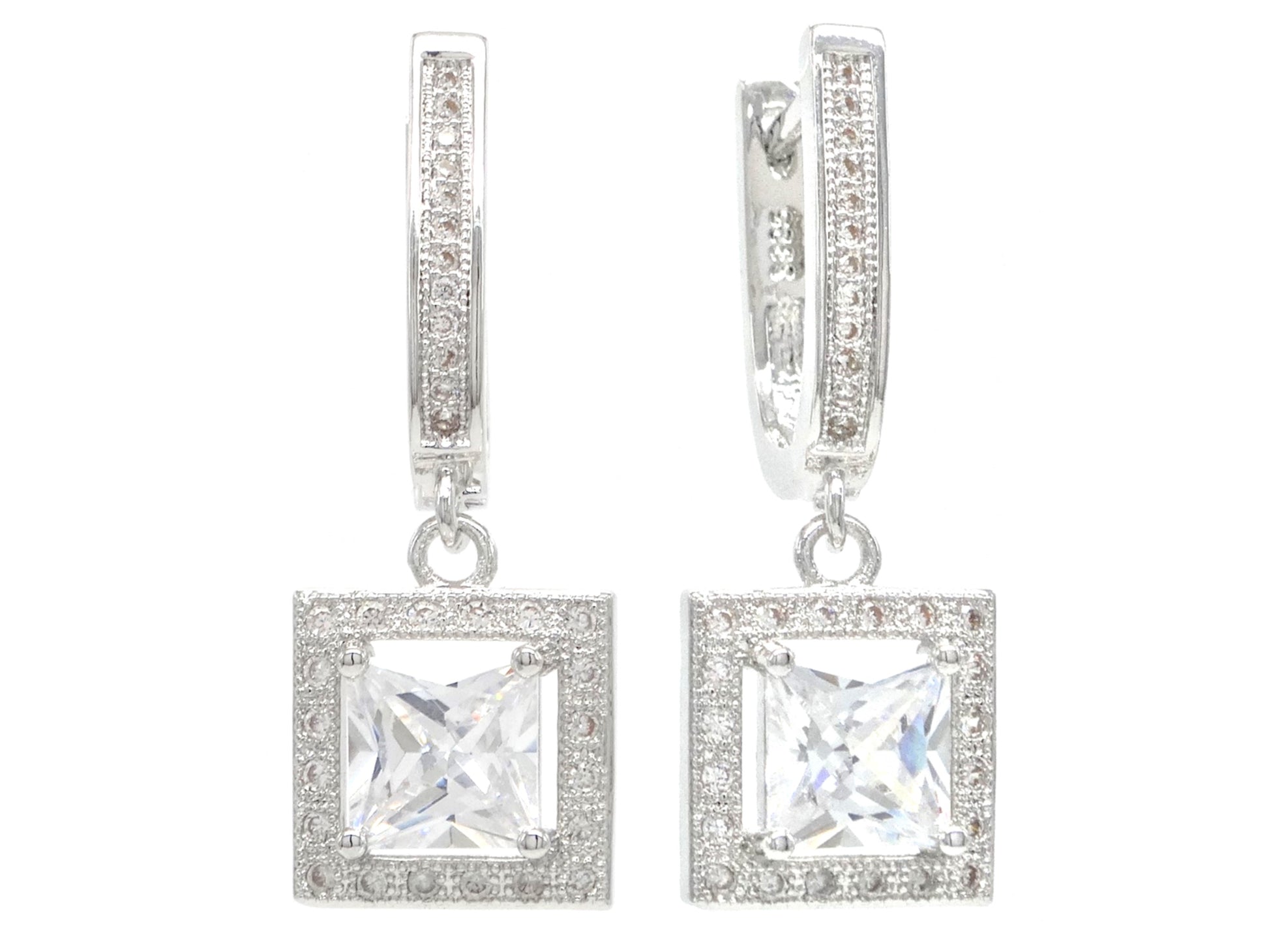 Sterling silver princess gem earrings MAIN