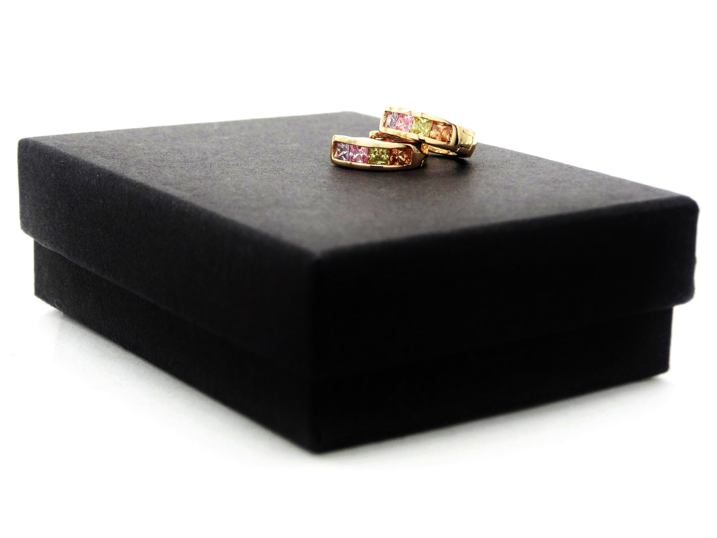 Small gold princess rainbow earrings GIFT BOX