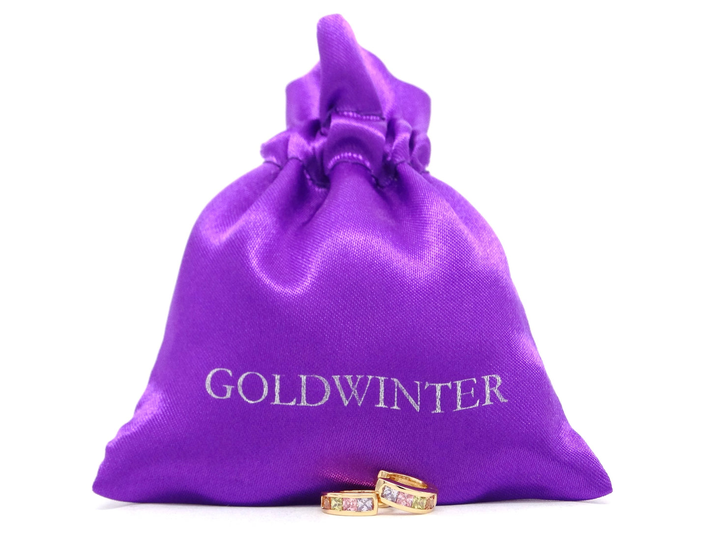 Small gold princess rainbow earrings GIFT BAG